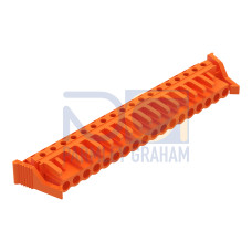 THT female header, angled, Pin spacing 5.08 mm, orange