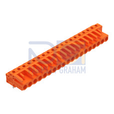 THT female header, angled, Pin spacing 5.08 mm, orange