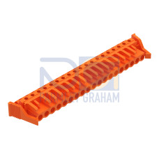 THT female header, angled, Pin spacing 5.08 mm, orange