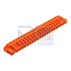 THT female header, angled, Pin spacing 5.08 mm, orange