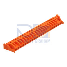 THT female header, angled, Pin spacing 5.08 mm, orange