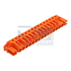 THT female header, angled, Pin spacing 5.08 mm, orange