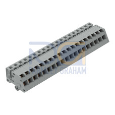 1-conductor female connector, angled, CAGE CLAMP&reg;, 2.5 mm&sup2;, gray