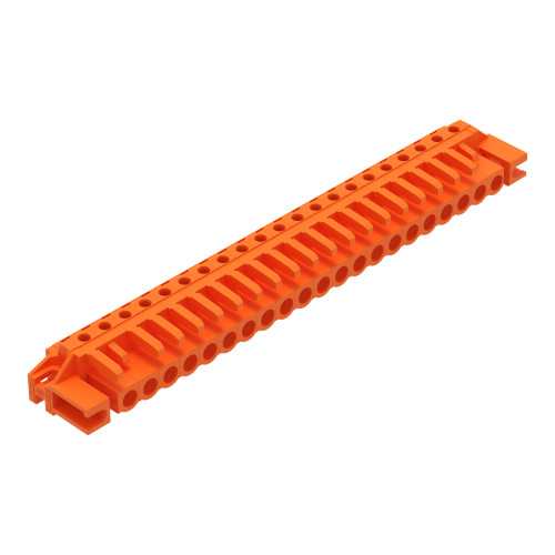 THT female header, angled, Pin spacing 5.08 mm, orange