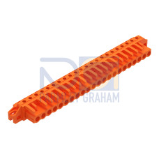 THT female header, angled, Pin spacing 5.08 mm, orange