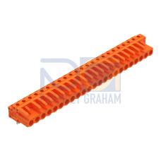 THT female header, angled, Pin spacing 5.08 mm, orange