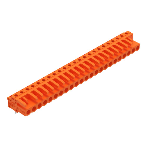 THT female header, angled, Pin spacing 5.08 mm, orange