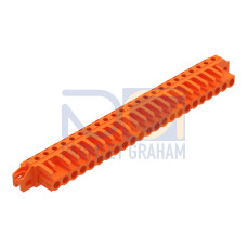 THT female header, angled, Pin spacing 5.08 mm, orange
