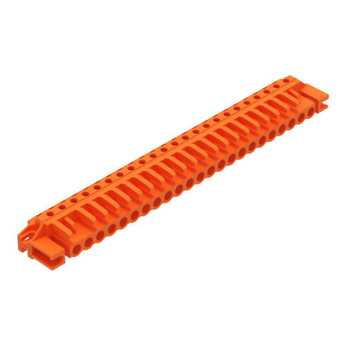THT female header, angled, Pin spacing 5.08 mm, orange