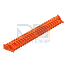 THT female header, angled, Pin spacing 5.08 mm, orange