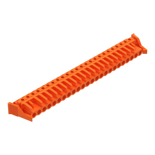 THT female header, angled, Pin spacing 5.08 mm, orange