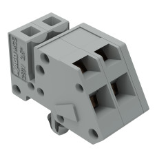 Angled Female Connector, With Snap-In Mounting Foot 12-Pole Gray
