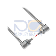 Plastic Fiber, Opposed Mode, Core Dia.: 1, Fiber Length 1 m, Angle, Thread, SteelSkin, TMB5 Termination