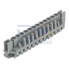 THT female header, straight, Pin spacing 5 mm, gray