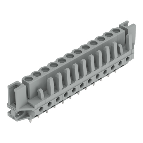 THT female header, straight, Pin spacing 5 mm, gray