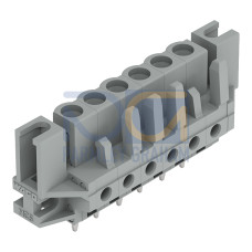 THT female header, straight, Pin spacing 5 mm, gray