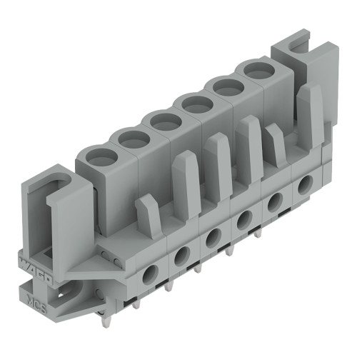 THT female header, straight, Pin spacing 5 mm, gray