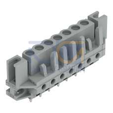 THT female header, straight, Pin spacing 5 mm, gray