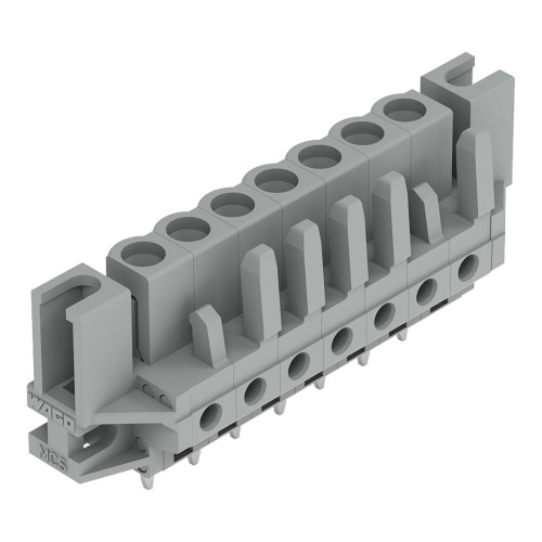 THT female header, straight, Pin spacing 5 mm, gray