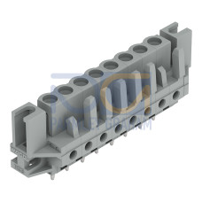 THT female header, straight, Pin spacing 5 mm, gray