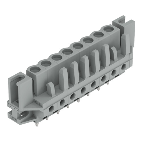 THT female header, straight, Pin spacing 5 mm, gray