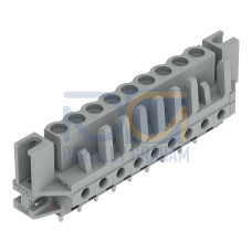 THT female header, straight, Pin spacing 5 mm, gray