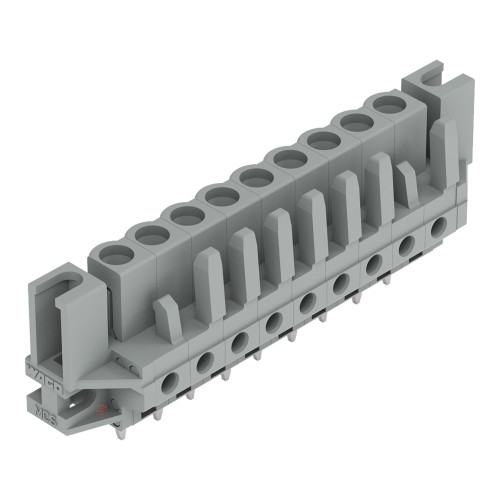 THT female header, straight, Pin spacing 5 mm, gray