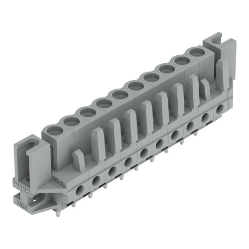 THT female header, straight, Pin spacing 5 mm, gray