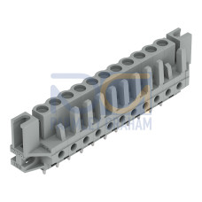 THT female header, straight, Pin spacing 5 mm, gray