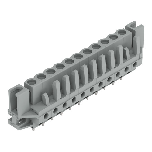 THT female header, straight, Pin spacing 5 mm, gray