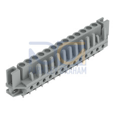 THT female header, straight, Pin spacing 5 mm, gray