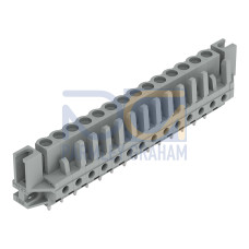 THT female header, straight, Pin spacing 5 mm, gray