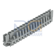 THT female header, straight, Pin spacing 5 mm, gray