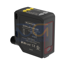 Q5X Series: Laser Adjustable Field, Range: 50-10000, Input: 10-30 V dc, Output: 1 PNP/NPN with IO-Link, 1 PNP/NPN Multi-Function I/O, 4-pin M12 Rotatable Connector