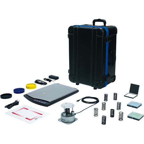 Complete collision measurement set in a suitcase for measuring force and pressure to assess HRC applications in accordan
