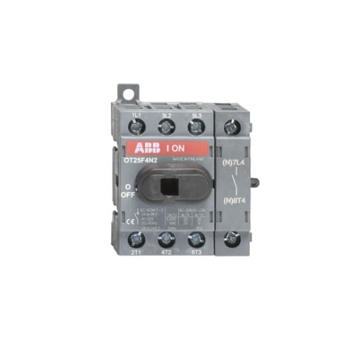 4-pole, front operated, base mounted, DIN-rail mountable switch-diconnector / non-fusible diconnect switch with protected clamp terminals, handle and shaft are not included
