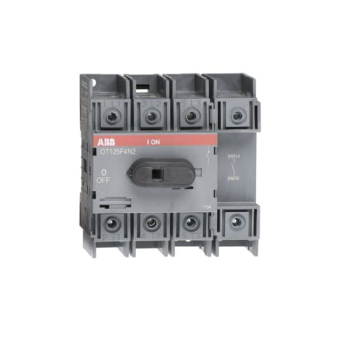 4-pole, front operated, base mounted, DIN-rail mountable switch-diconnector with protected clamp terminals, handle and shaft are not included
