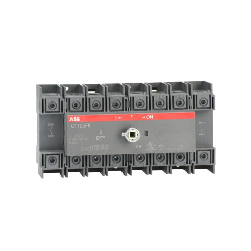 8-pole, front operated, base mounted, DIN-rail mountable switch-diconnector with protected clamp terminals, handle and shaft are not included