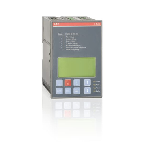 OMD automatic control units can be used with OTM402500_CM_ motorized change-over switches in order to assemble an automatic transfer switch. The type and ordering codes include the OMD control unit,