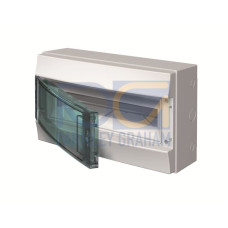 1SLM006500A1213 Consumer unit , Surface mounting, 18 modules, 1 row(s), IP65, Door: Single, Plastic, Transparent, Dimensions: 250 mm x 430 mm x 155 mm