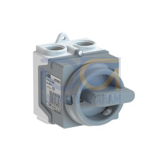 Enclosed Switch Disconnector, 4-p. 400V AC22 20A, Plastic enclosure, Grey Round handle.