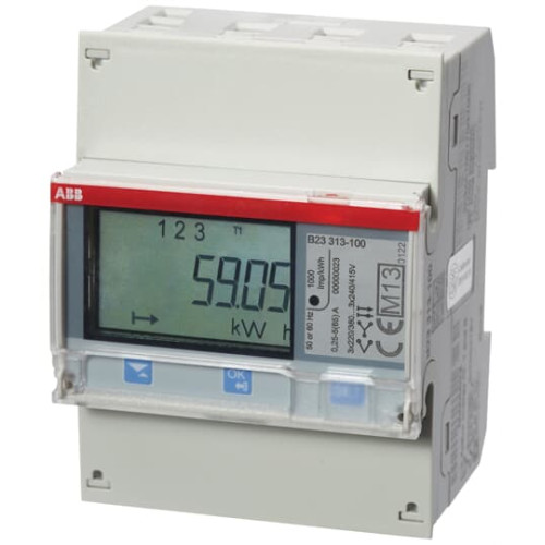 B23 313-100, Energy meter'Silver', M-bus, Three-phase, 5 A