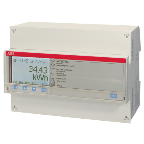 A43 113-100, Energy meter'Steel', M-bus, Three-phase, 80 A