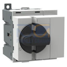 4-pole, front operated, base mounted, DIN-rail mountable switch-diconnector with protected clamp terminals, handle and shaft are not included, suitable for distribution board with 45mm slots