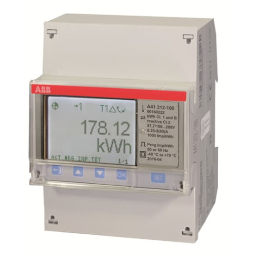 A41 312-100, Energy meter'Silver', Modbus RS485, Single-phase, 5 A