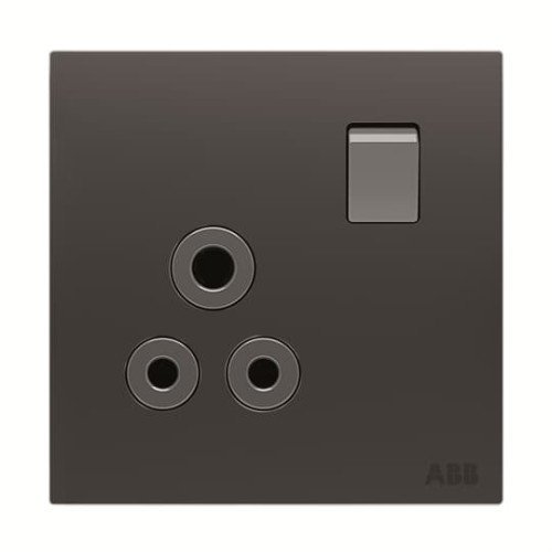 Socket outlet Round 5A Without imprint British Standard Silk Black  - Millenium