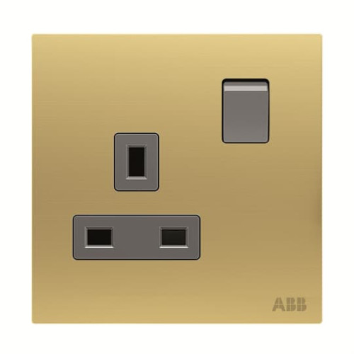 Socket outlet BS Without imprint British Standard Matt Gold  - Millenium
