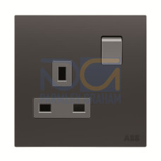 Socket outlet BS Without imprint British Standard Silk Black  - Millenium