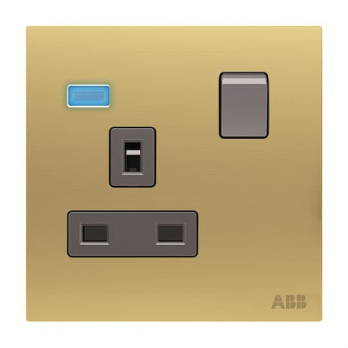 Socket outlet BS Without imprint British Standard Matt Gold  - Millenium