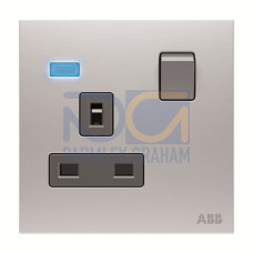 Socket outlet BS Without imprint British Standard Stainless steel  - Millenium